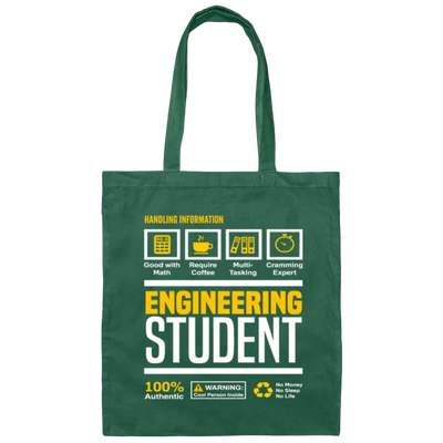 Handling Information, Engineering Student Lover Gift Canvas Tote Bag