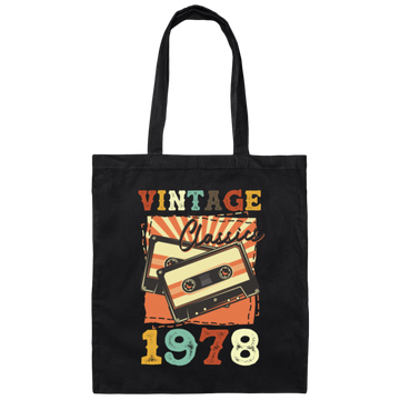 Vintage 1978, Birthday 1978 Retro, Classic Birthday Gift, Best Of 1978 Canvas Tote Bag