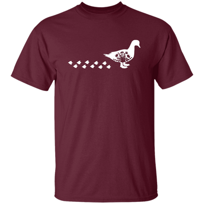 Duck Silhouette, Ducks Trace, Duck Footprint Unisex T-Shirt