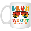 Retro Summer, Bruh We Out Teachers, Sunglasses Vintage White Mug