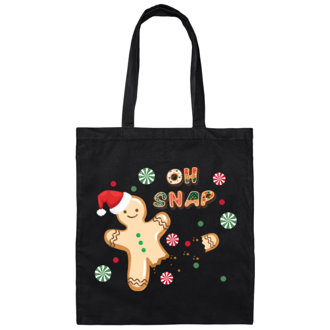 Oh Snap, Cute Gingerbread, Gingerbread Break Down The Leg Canvas Tote Bag