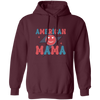 Mama American, Groovy Mama, Retro Mama, Smile Icon Pullover Hoodie