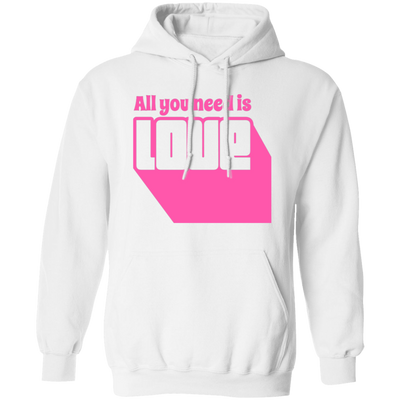 All You Need Is Love, Cute Love, Pink Love, Love Silhouette Pullover Hoodie