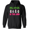 Rejoice In The Lord, Love Snowman, Four Snowman, Set Of Snowman, Merry Christmas, Trendy Christmas Pullover Hoodie