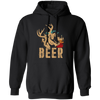 Bear And Deer, Big Roaring Vintage, Retro Wild Animal, Beer Mix Deer Pullover Hoodie