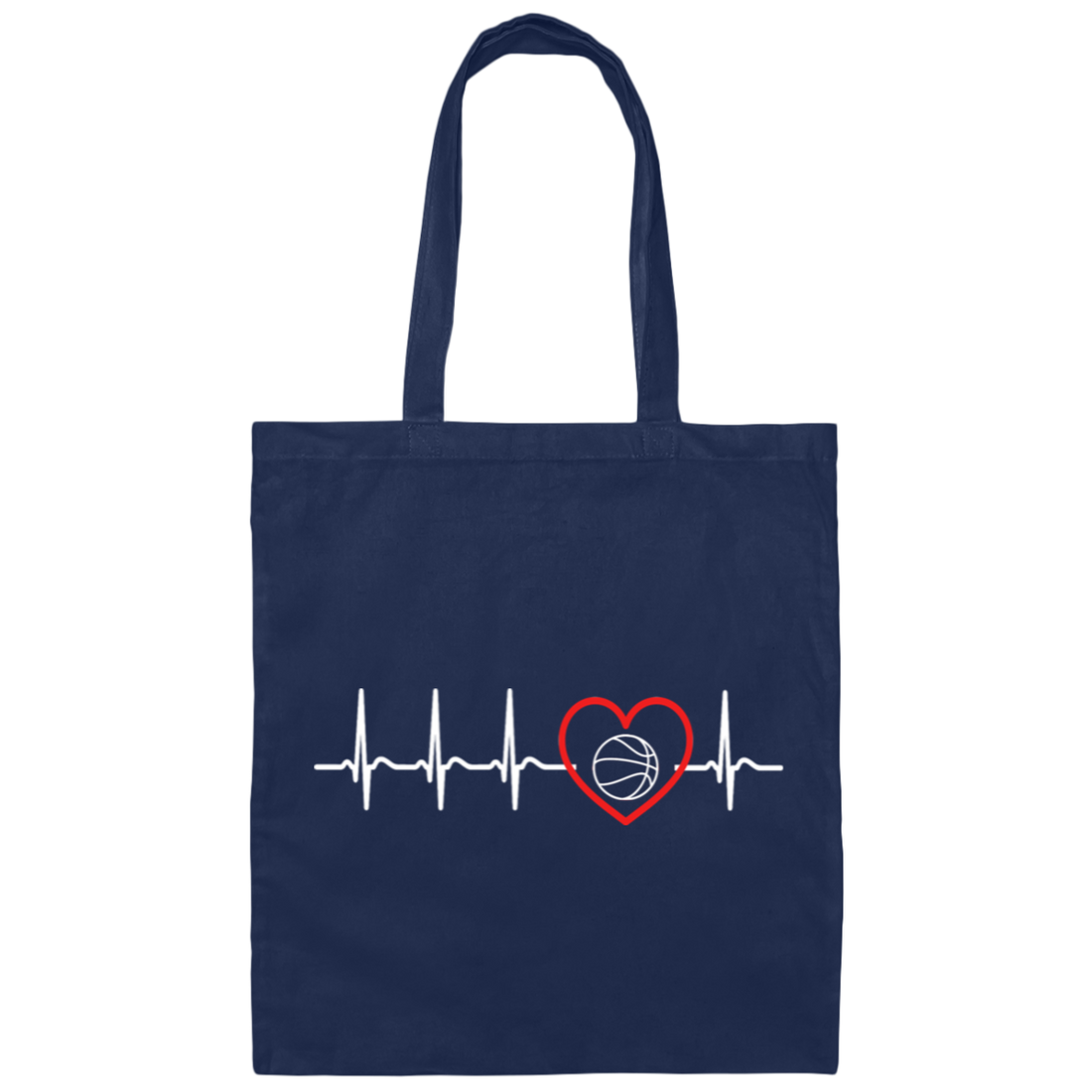 Basketball Lover, Basketball And Heartbeat, My Heart Ball, Really Love Basketball Canvas Tote Bag