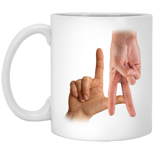 LA Sign, Hand Sign, Los Angeles Hand Sign, Love American White Mug