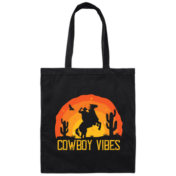 Love Cowboy, Cowboy Design, Cowboy Vibes, Retro Cowboy Canvas Tote Bag