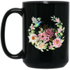 Hummingbird With Flower, Love Hummingbird, Beautiful Flowers Black Mug