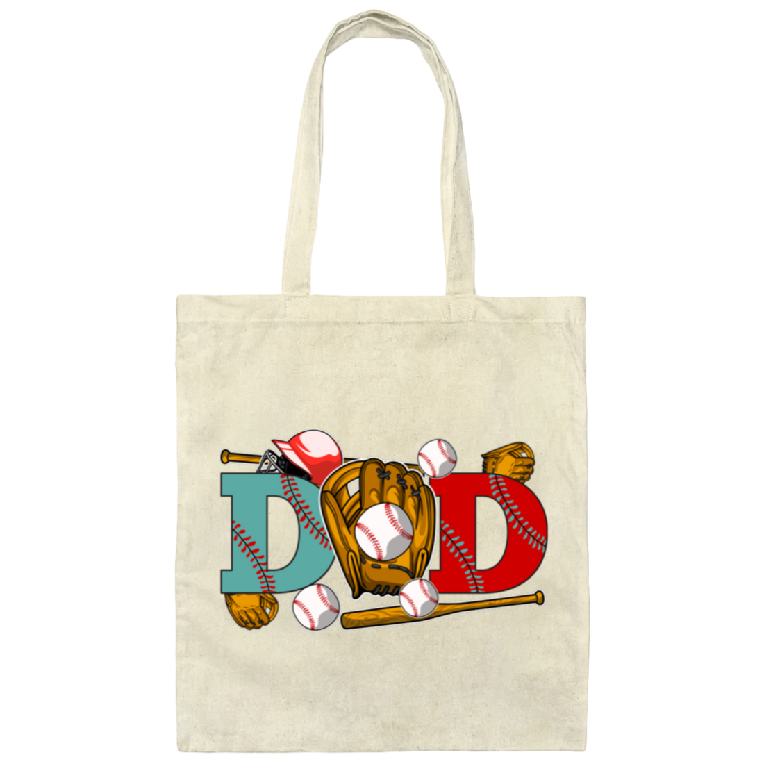 Dad Lover, Father's Day Gift, Love Baseball, Baseball team Canvas Tote Bag