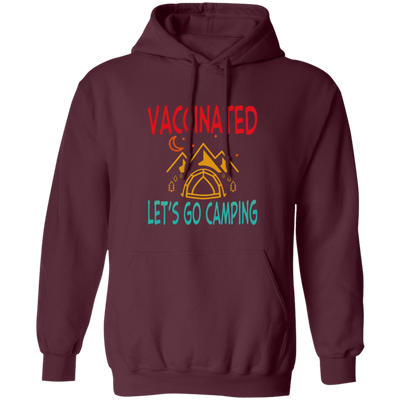 Funny Vaccination and Camping Hiking Vaccinated Gift For Camping Lovers Vintage Pullover Hoodie