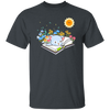 Cute Cat In Spring, Cat With Book Under The Sun Unisex T-Shirt