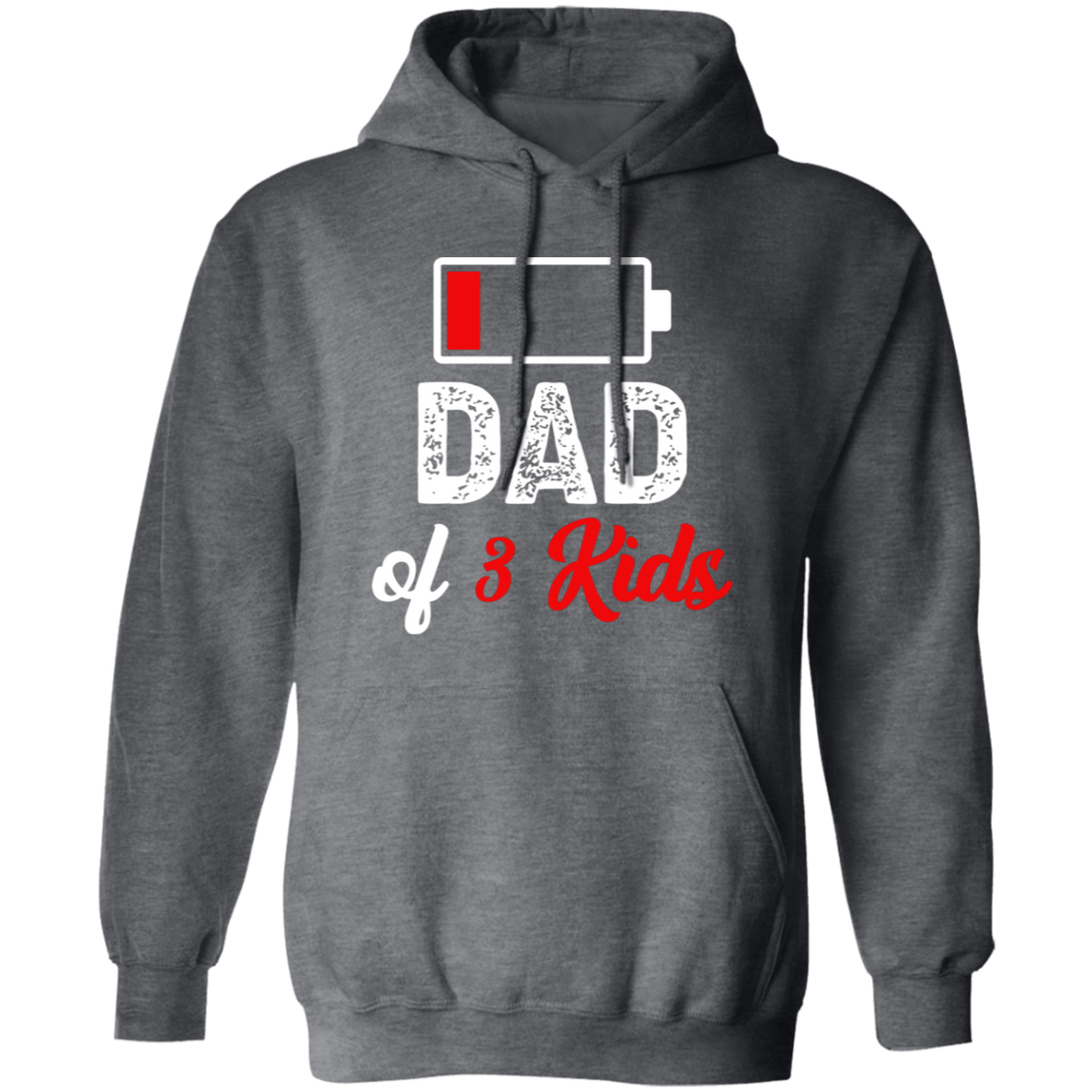 Dad Of 3 Kids, Out Of Battery, Father's Day Gift, Dad Gift white Pullover Hoodie