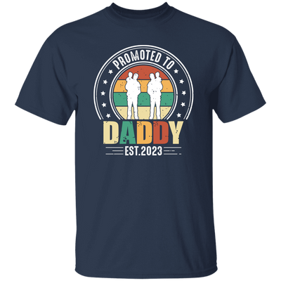 Promoted To Daddy, Retro Dad And Son, Father's Day Gifts Unisex T-Shirt