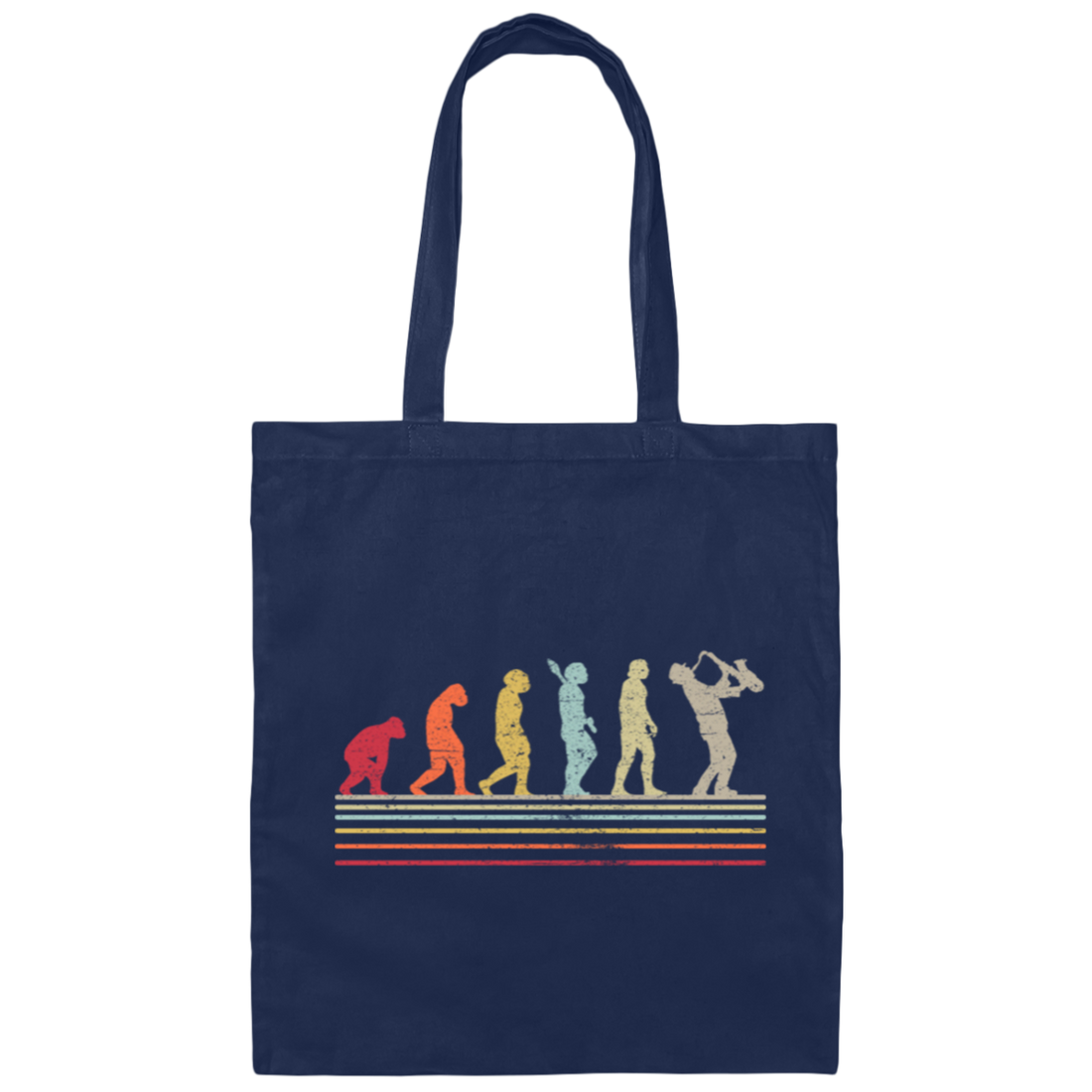 Saxophonist Evolution Saxophone Player Jazz Music Canvas Tote Bag