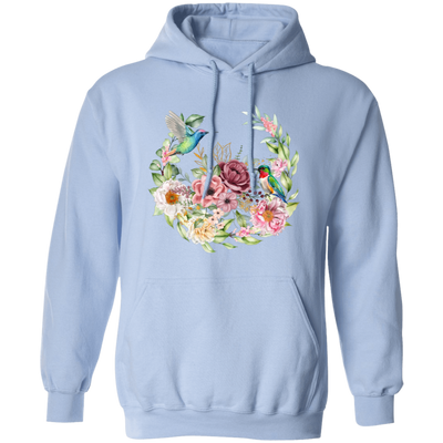 Hummingbird With Flower, Love Hummingbird, Beautiful Flowers Pullover Hoodie