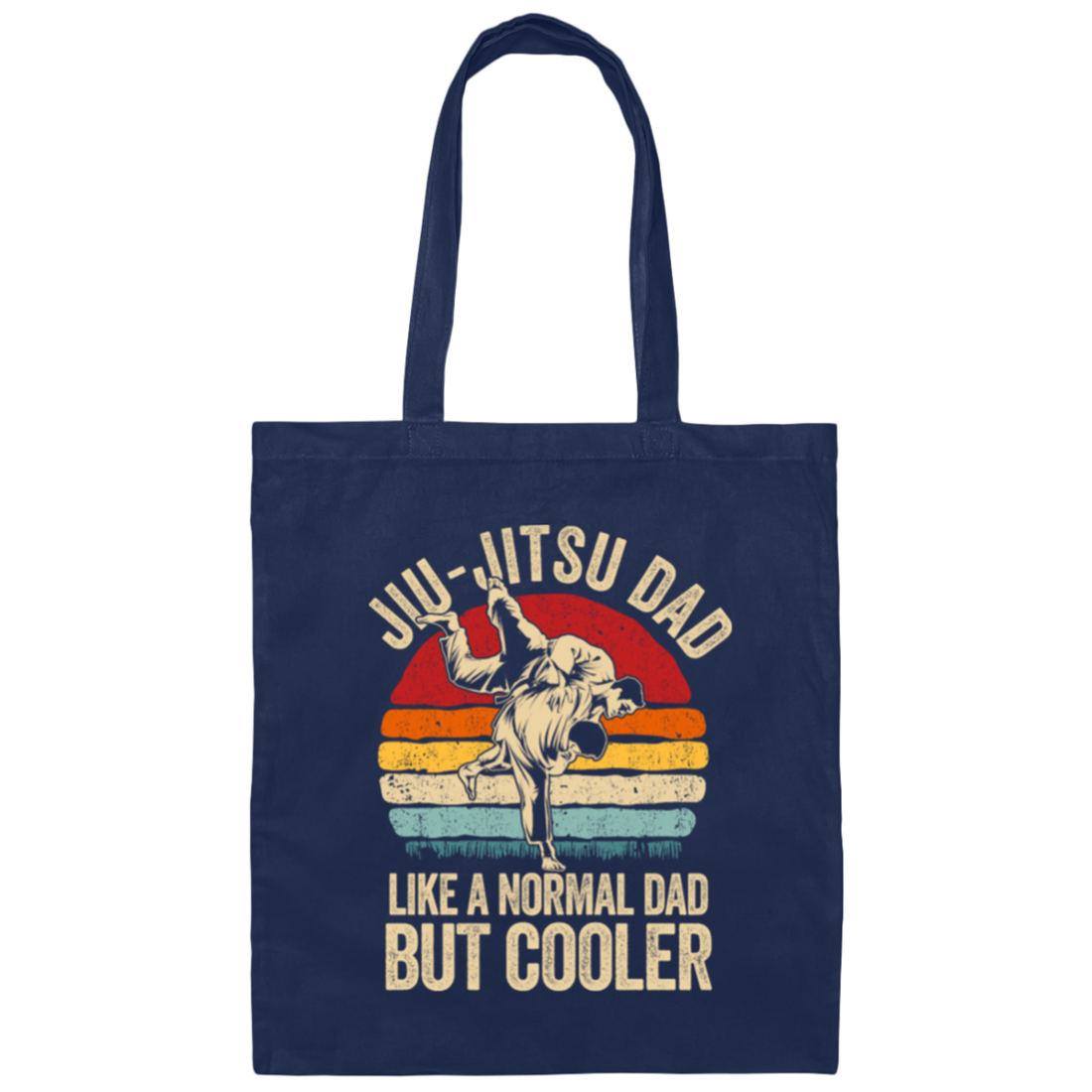 Jiu-Jitsu Dad, Like A Normal Dad But Cooler, Men, Father Vintage Fighter Canvas Tote Bag