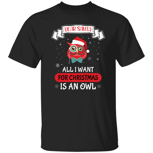 Dear Santa, All I Want For Christmas Is An Owl, Merry Xmas Unisex T-Shirt