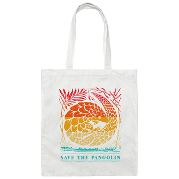 Save The Pangolin Rustic, Retro Pangolin Rustic Canvas Tote Bag