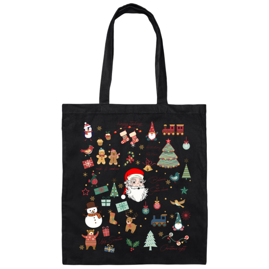 Love Noel, Funny Santa, Merry Christmas, Santa Claus Canvas Tote Bag