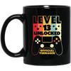 Level 13 Unlocked, Official Teenager 13th, Funny Birthday Gift, Best 13th Black Mug