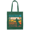 Basketball Is My Favorite Season Volleyball Retro Canvas Tote Bag