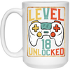 Level 18 Unlocked, Birthday 18th, Video Games Lover, Best 18th Gift White Mug