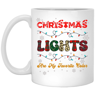 Christmas Lights Are My Favorite Color, Retro Christmas White Mug