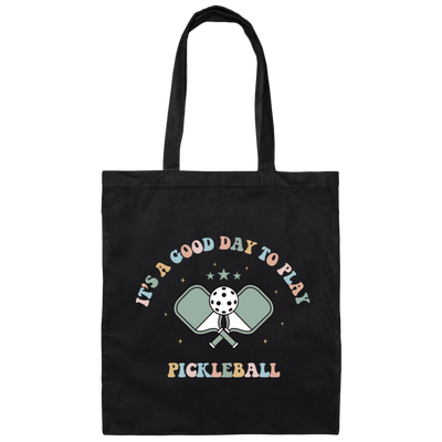 It's A Good Day To Play Pickleball, Groovy Pickleball Canvas Tote Bag