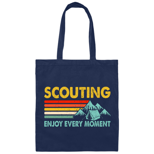 Scouting Enjoy Every Moment, Retro Scouting Canvas Tote Bag