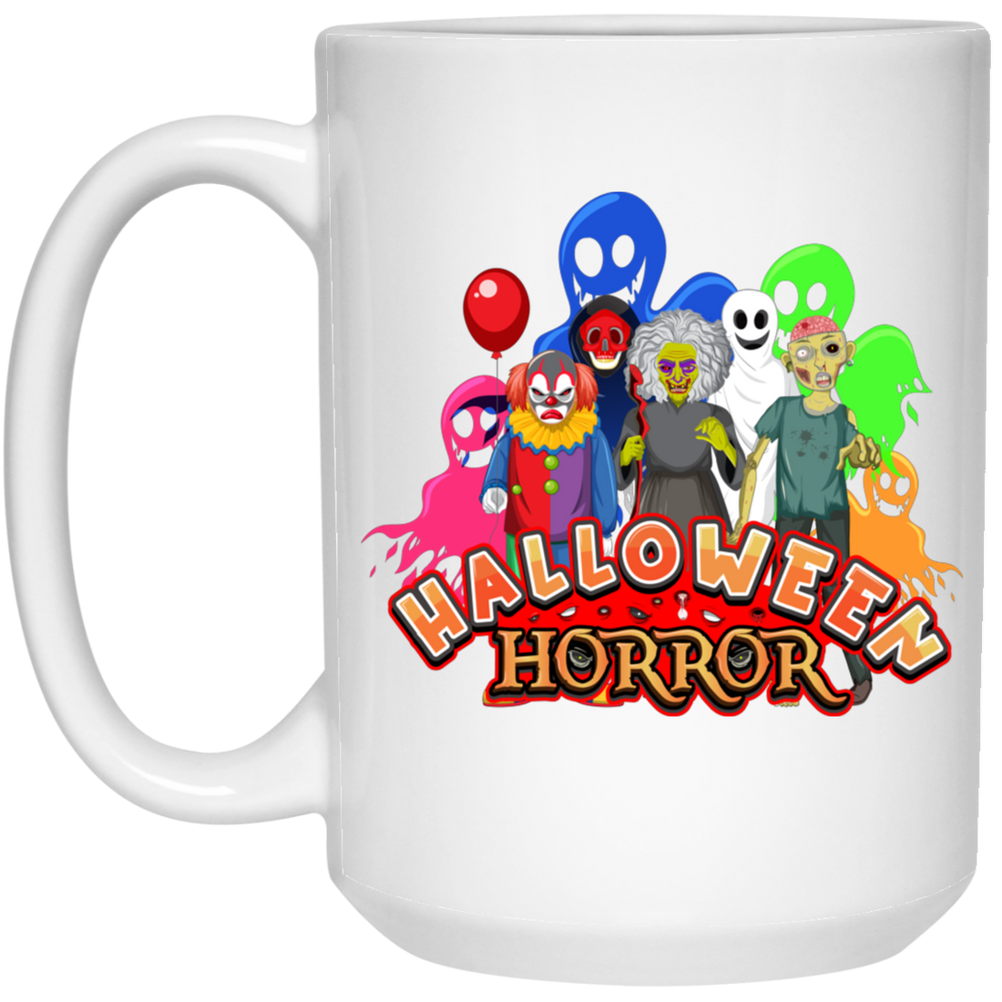 Halloween Horror, Ghosts In Halloween Party White Mug