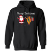 Merry Christmas, Funny Santa, Funny Reindeer, Winter Season Pullover Hoodie