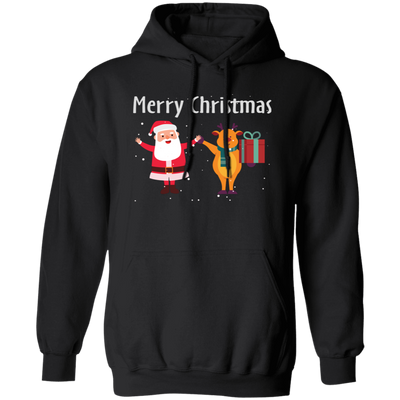 Merry Christmas, Funny Santa, Funny Reindeer, Winter Season Pullover Hoodie