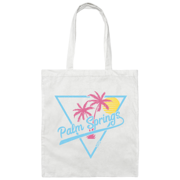 Palm Springs Triangle Palm Back To The 70s Vintage Canvas Tote Bag