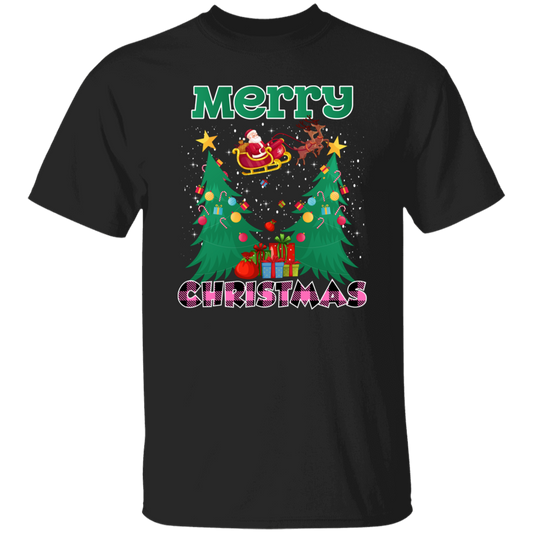 Santa Claus With Reindeer, Cute Santa Claus, Santa I Flying, Merry Christmas, Trendy Christmas Unisex T-Shirt