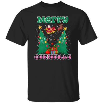 Santa Claus With Reindeer, Cute Santa Claus, Santa I Flying, Merry Christmas, Trendy Christmas Unisex T-Shirt