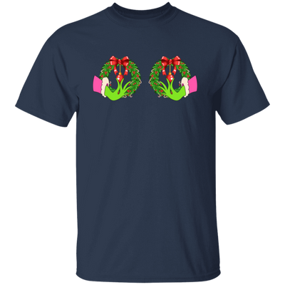 Funny Christmas, Grinch's Hands On The Boobs, Merry Titsmas, Merry Christmas, Trendy Chrismas Unisex T-Shirt