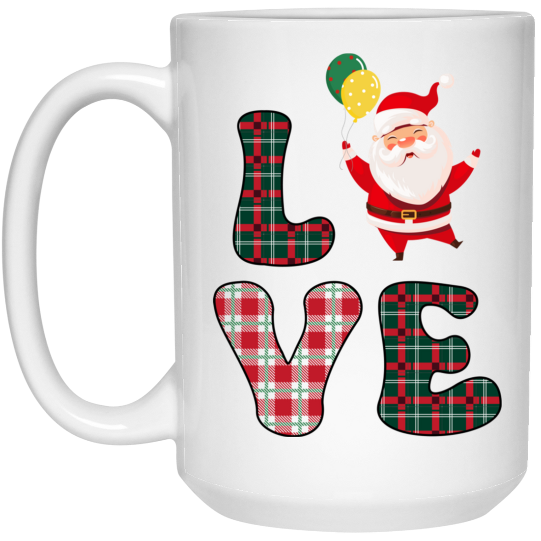 Love Santa, Love Christmas, Caro Christmas White Mug