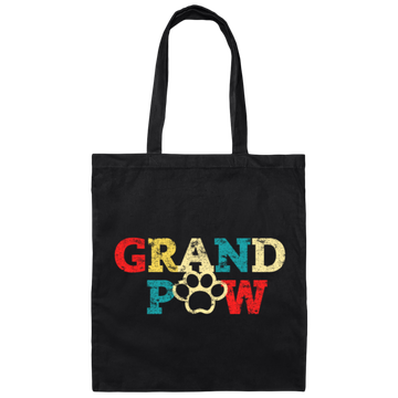 Retro Grandpaw, Grand Paw Vintage Canvas Tote Bag