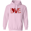 Love Text, Heart Pattern, Groovy Love, Valentine Gift, Valentine's Day, Trendy Valentine Pullover Hoodie