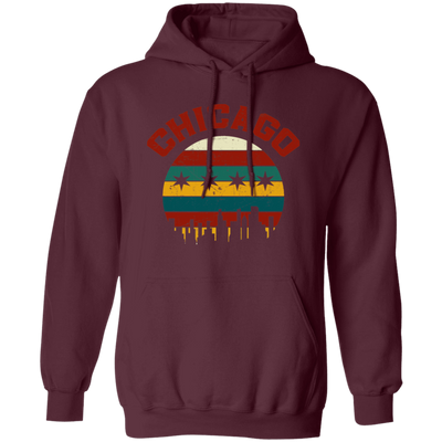 Chicago Skyline, Chicagoan Flag, Retro Chicago, Best Of Chicago Gift Pullover Hoodie