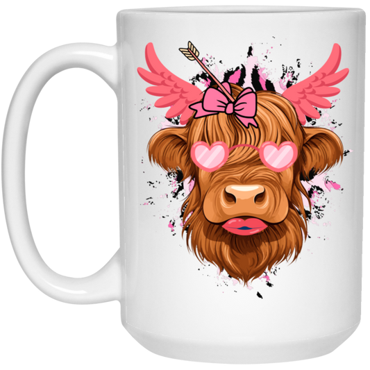 Love Cow, Cute Cow, Valentine Cow, Cow Lover White Mug