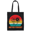 Never Forget, Retro Cassette, Old School Music Canvas Tote Bag