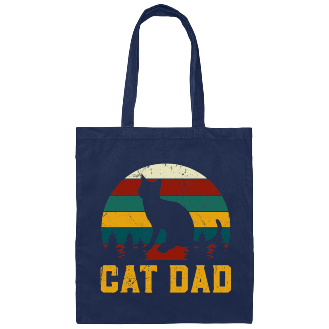 Cat Lover, Retro Cat Dad, Kitten Love Gift, Vintage Cat, Best Of Meow Canvas Tote Bag