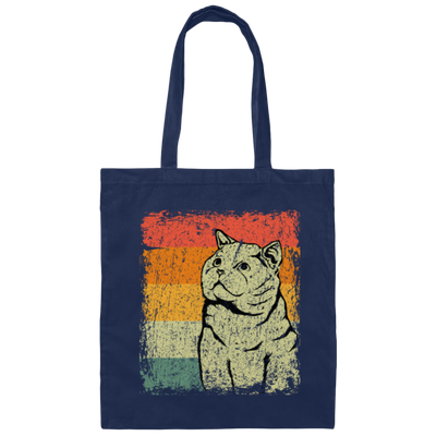 Cat Lover, Vintage British Shorthair Cat, Love Shorthair Cat, Luxury Cat Canvas Tote Bag