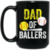 Funny Baseball, Dad Of Ballers Trending, Softball Lover Gift, Sport Player Black Mug