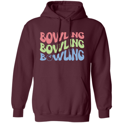 Bowling Player, Groovy Bowling, Love Bowling Pullover Hoodie