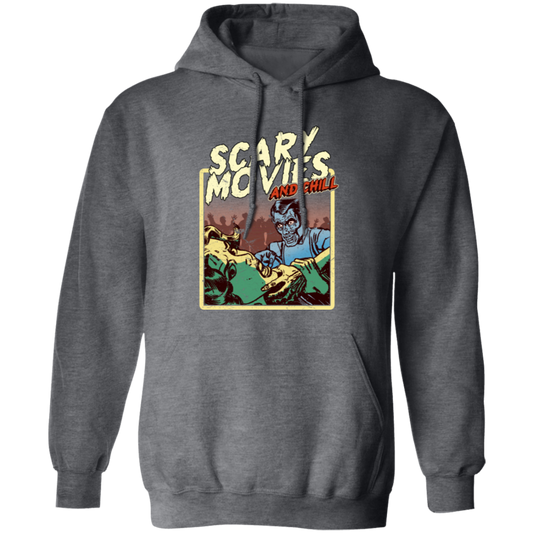 Scary Movie And Chill, I Love Moviem Scary Movies Lover Pullover Hoodie