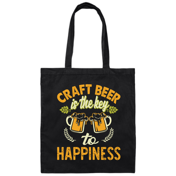 Craft Beer Is The Key To Happiness, Craft Beer, Happiness Canvas Tote Bag