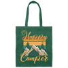 Retro Camping, Happy Camper Vintage Canvas Tote Bag